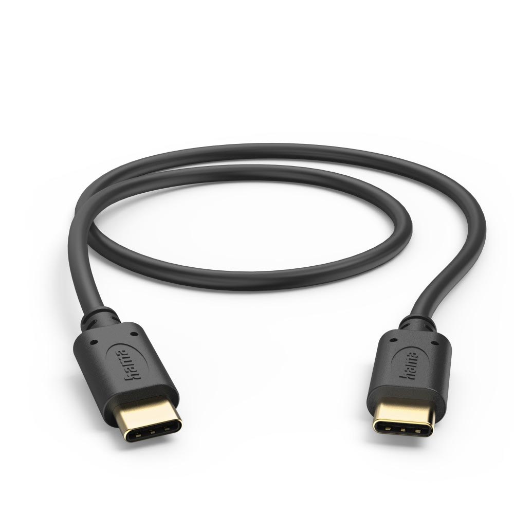 Hama Ladekabel, USB-C - USB-C, 0,5 m, Schwarz