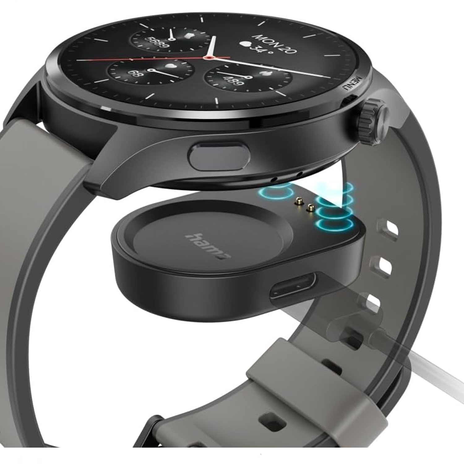 Hama Smartwatch 9000 mit GPS und Herzfrequenzmessung schwarz