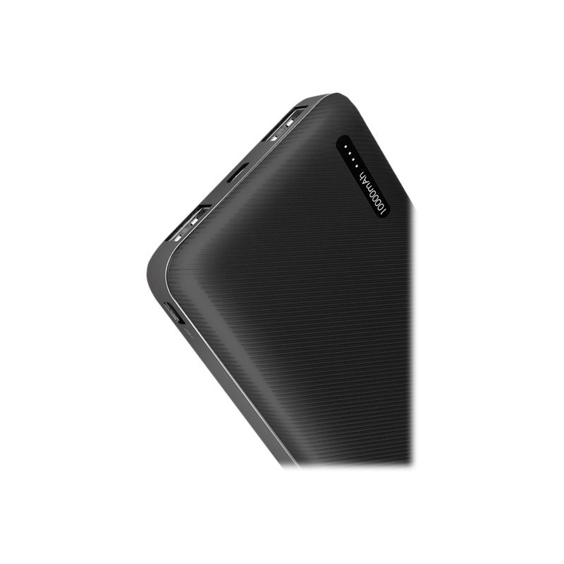 LogiLink PA0257 10000mAh Powerbank inkl. 2-in-1 Kabel schwarz