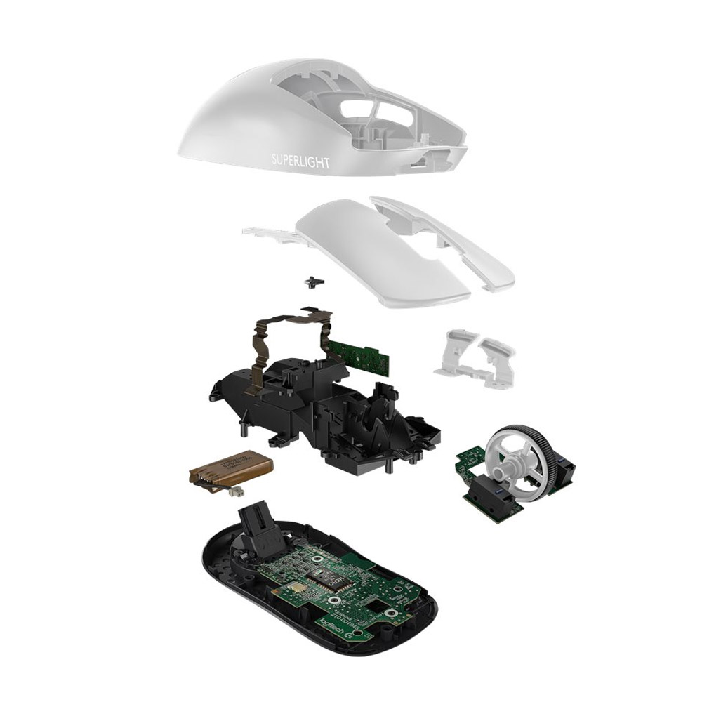 Logitech G PRO X SUPERLIGHT kabellose Gaming-Maus mit HERO 25K Sensor weiß