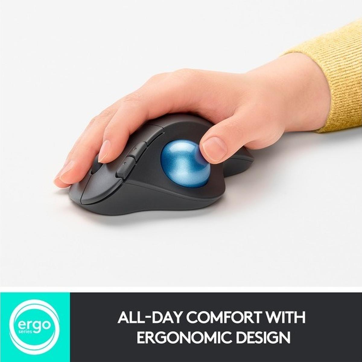 Logitech ERGO M575 for Business kabelloser Trackball - Ergonomisches Design grau