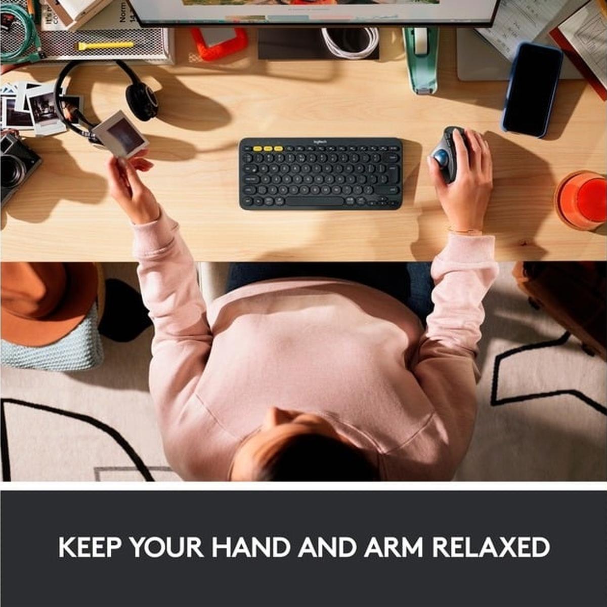 Logitech ERGO M575 for Business kabelloser Trackball - Ergonomisches Design grau