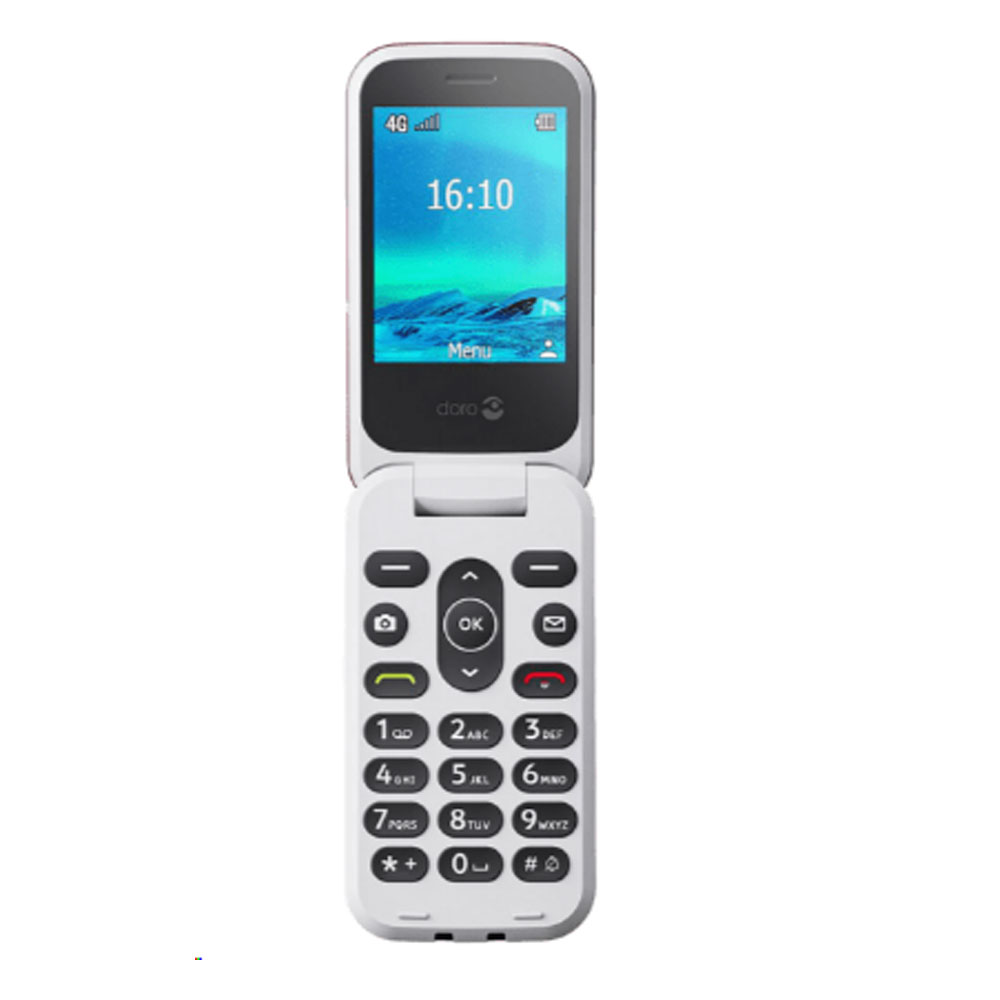 Doro 2820 4G-Klapptelefon rot/weiß