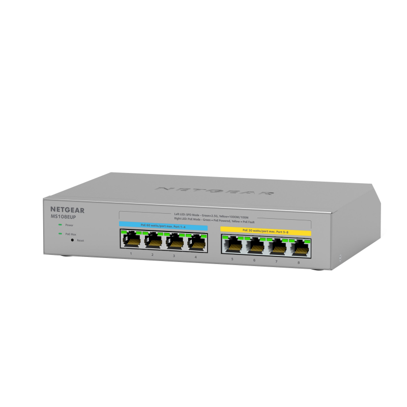 Netgear MS108EUP PoE Switch 8 Port Multi-Gig LAN Switch Ultra60 PoE++ 230W Plus