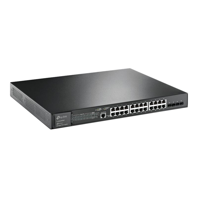 TP-Link TL-SG3428XMP 24 Port L2+Managed PoE+ Switch mit 24 PoE+ Ports und 4 10G-SFP+ Slots Schwarz