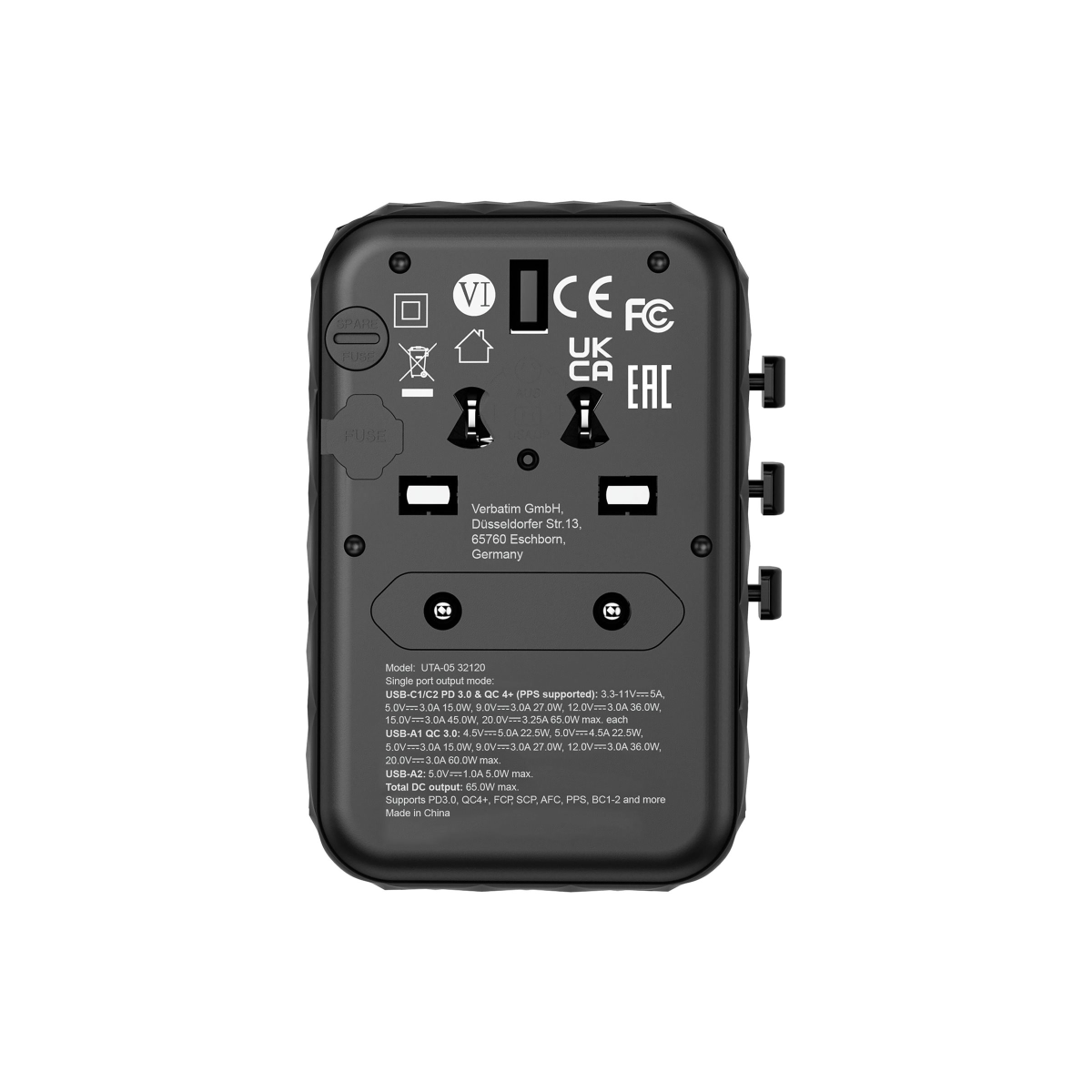 Verbatim GaN UTA-05 Universal Reiseadapter 65W Netzteil 