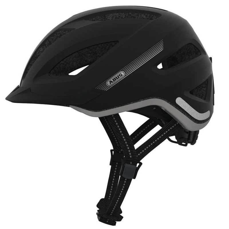 ABUS City Fahrradhelm mit Rücklicht für den Stadtverkehr schwarz Größe M