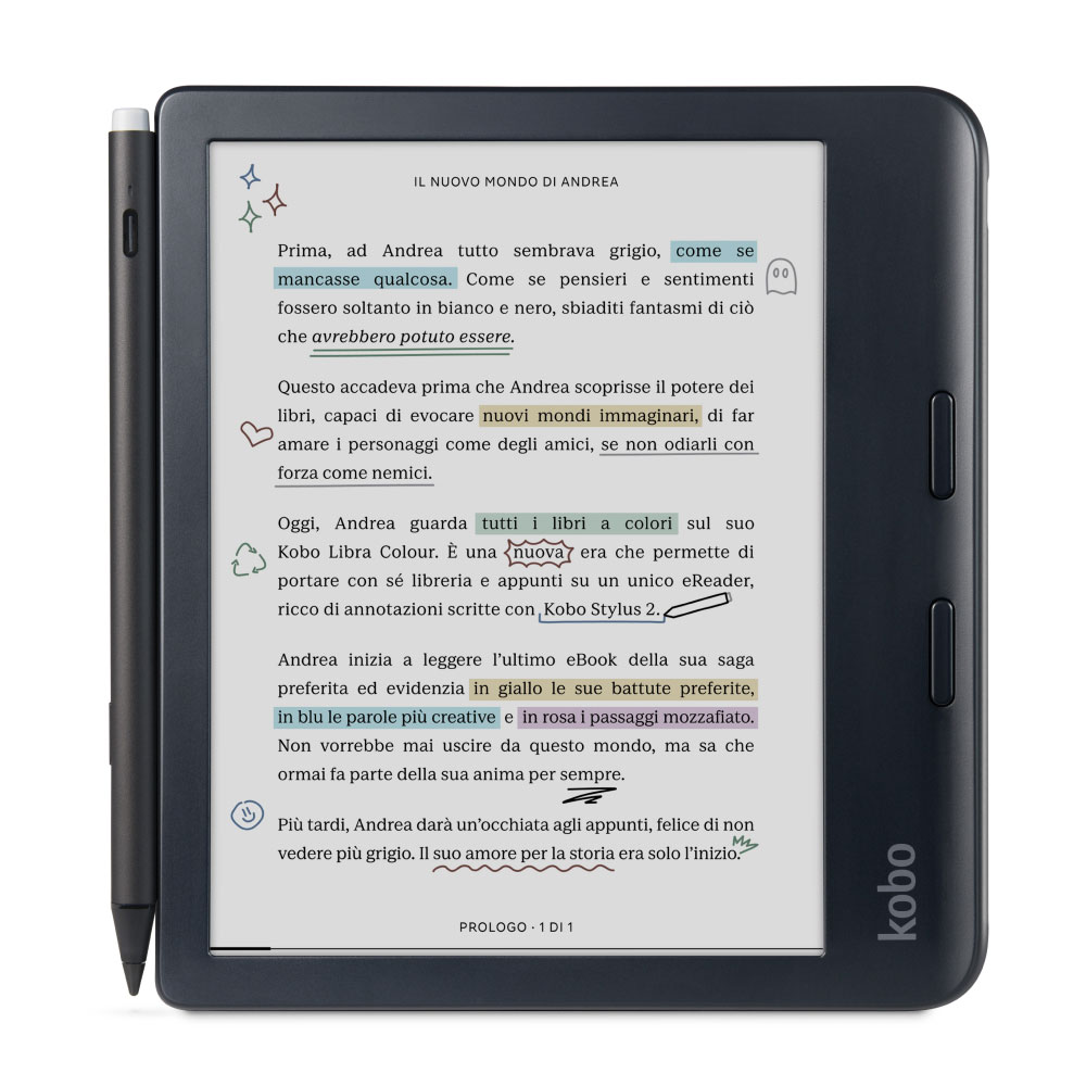 Kobo Libra Colour eBook-Reader schwarz Bundle incl. Stylus 2