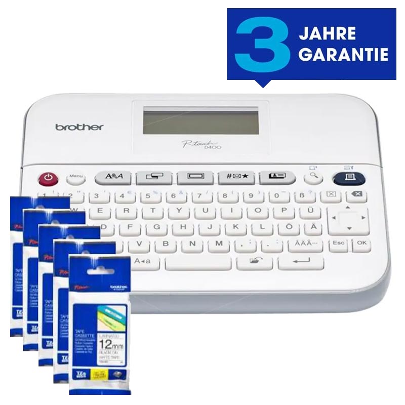 Brother P-touch D400BP Beschriftungsgerät Bundle 