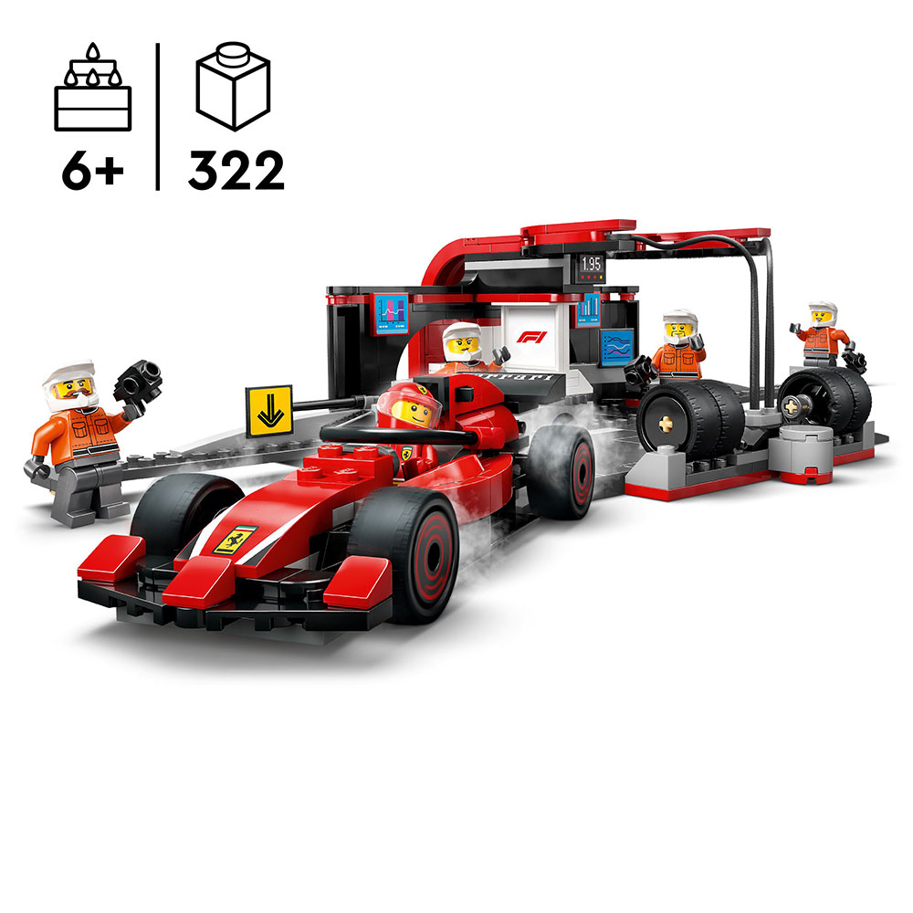 LEGO City - F1 Boxenstopp mit Boxencrew und Ferrari Flitzer (60443)