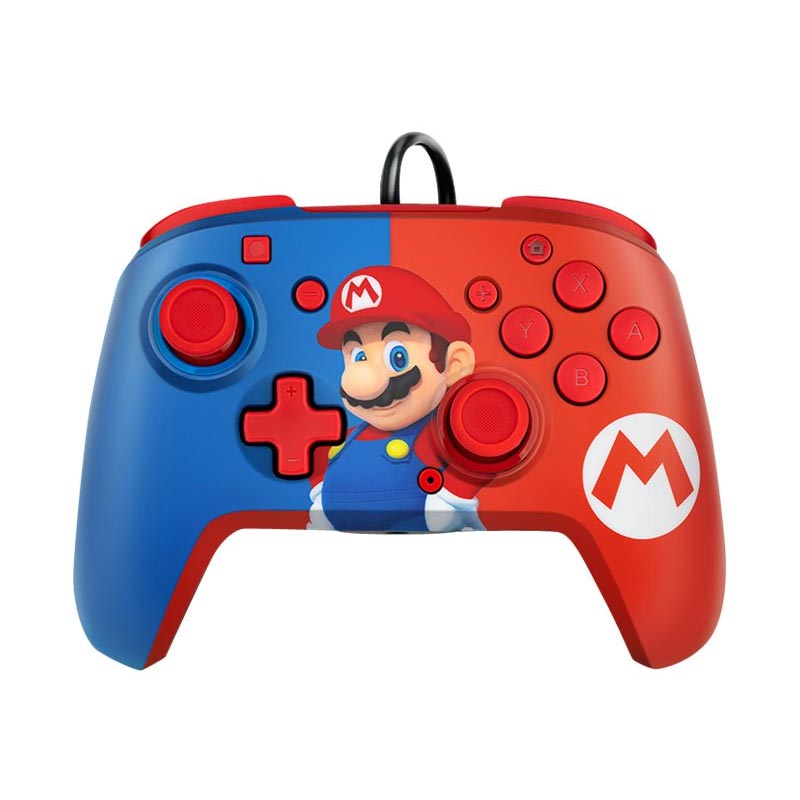 PDP Gaming Faceoff Deluxe+ verkabelt Switch Pro Controller rot/blau Mario
