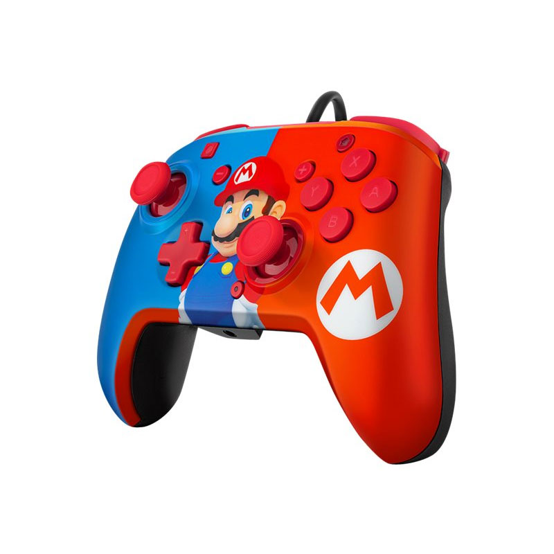 PDP Gaming Faceoff Deluxe+ verkabelt Switch Pro Controller rot/blau Mario (2. Wahl)