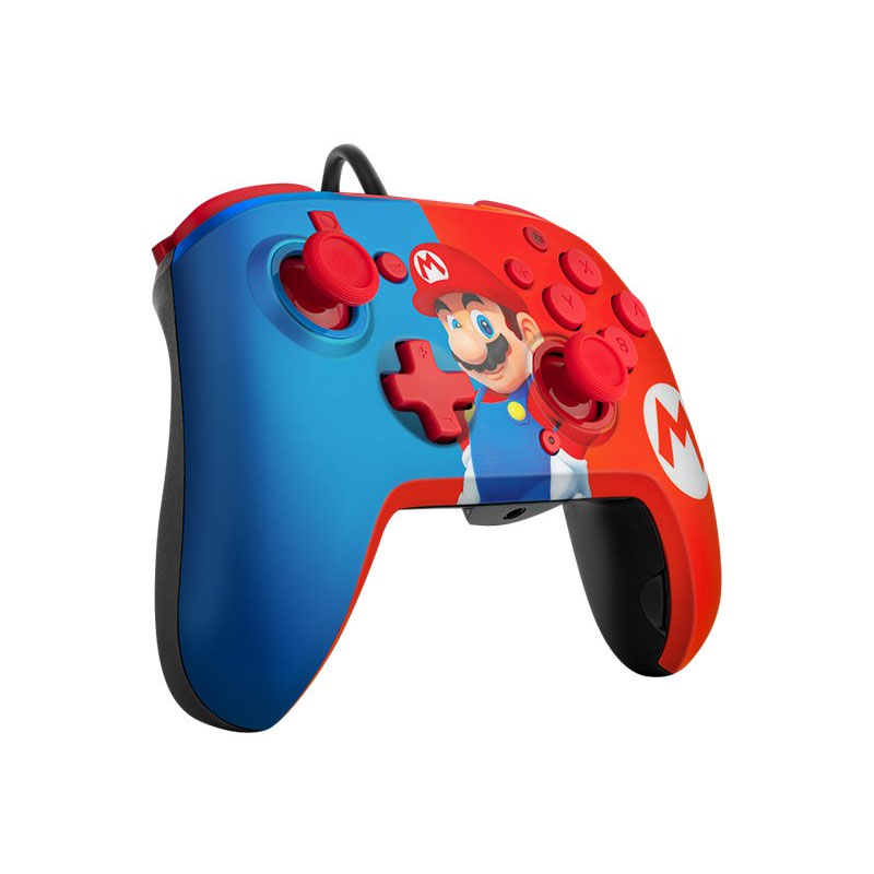 PDP Gaming Faceoff Deluxe+ verkabelt Switch Pro Controller rot/blau Mario (2. Wahl)