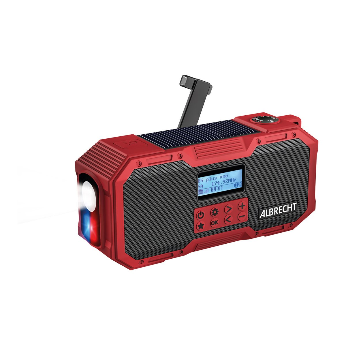 Albrecht 27911 DR 112 Outdoor Kurbelradio schwarz/rot
