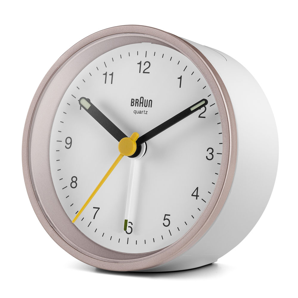 Braun BC12PW klassischer analoger Quarzwecker pink/weiß