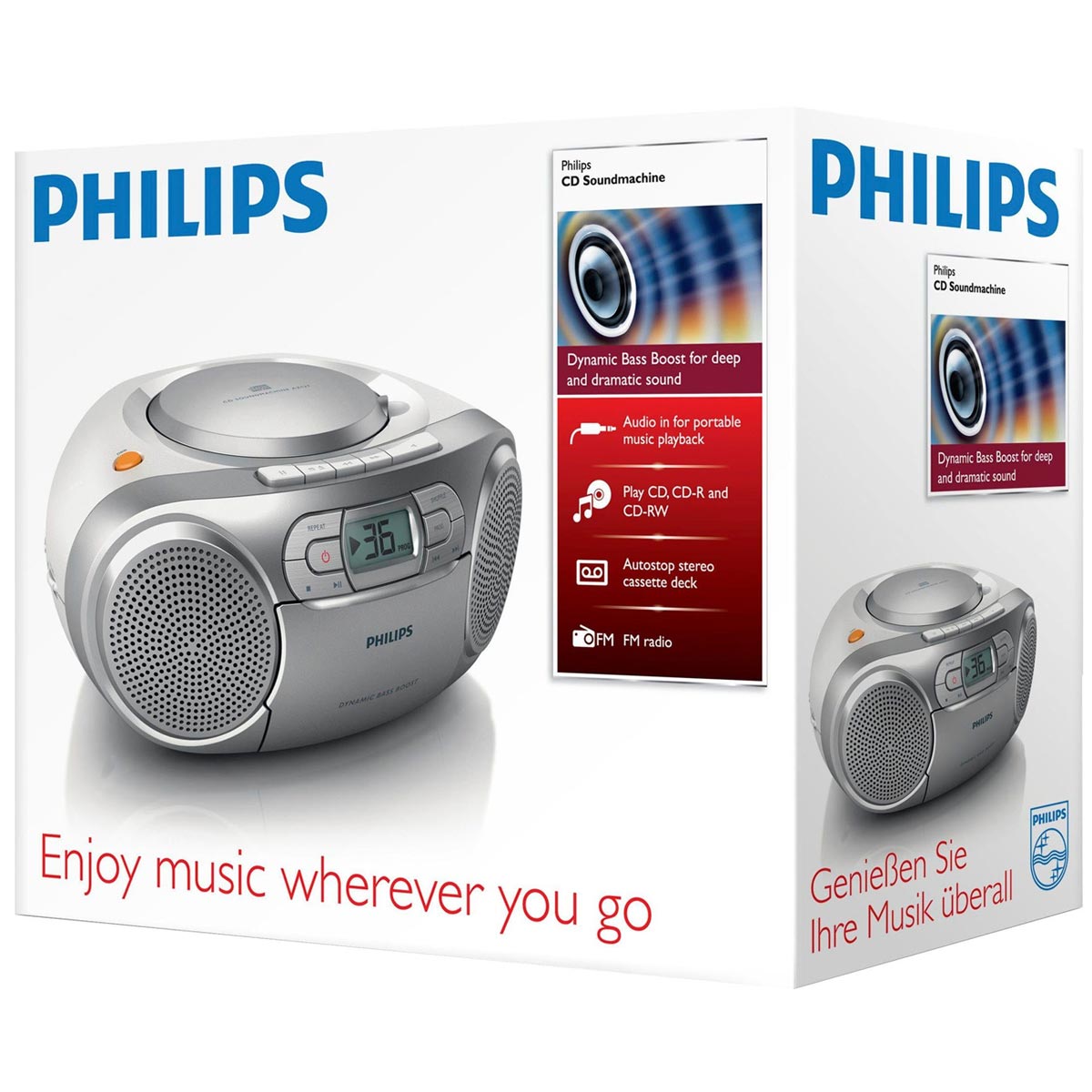 Philips AZ127/12 CD-Player silber