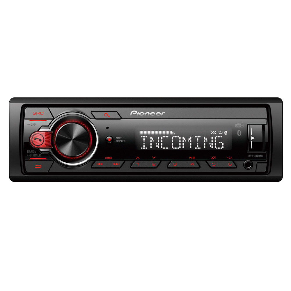 Pioneer MVH-330DAB Autoradio schwarz/grau/rot