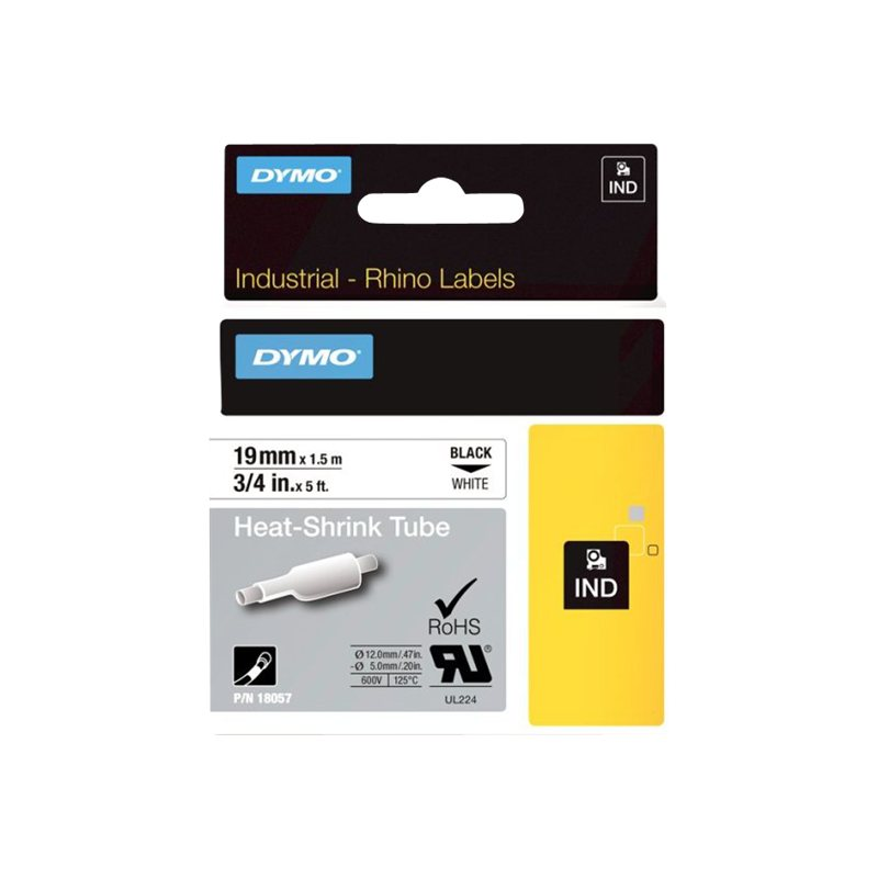 Dymo 18057 Heißschrumpfschlauch schwarz/weiß
