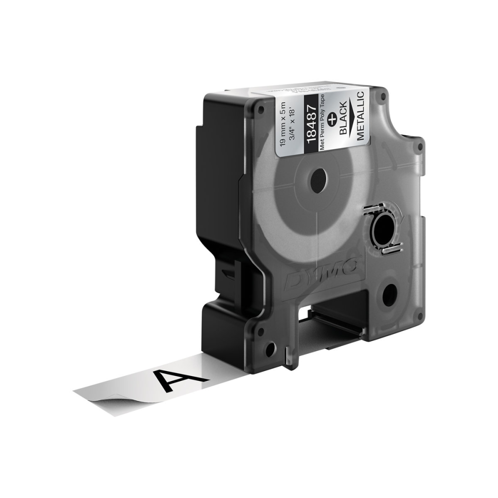 Dymo 18487 Schriftband Vinyl schwarz/metallic