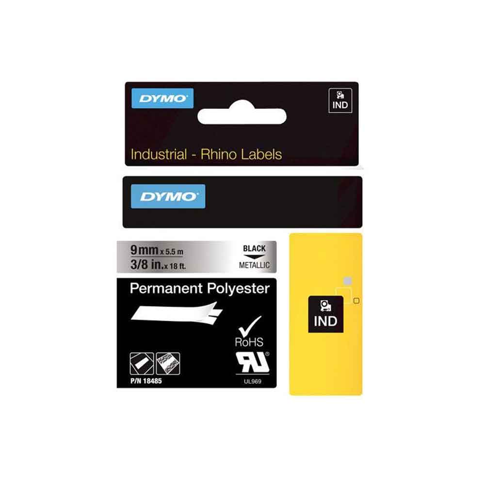 Dymo 18485 Schriftband vinyl schwarz/metallic