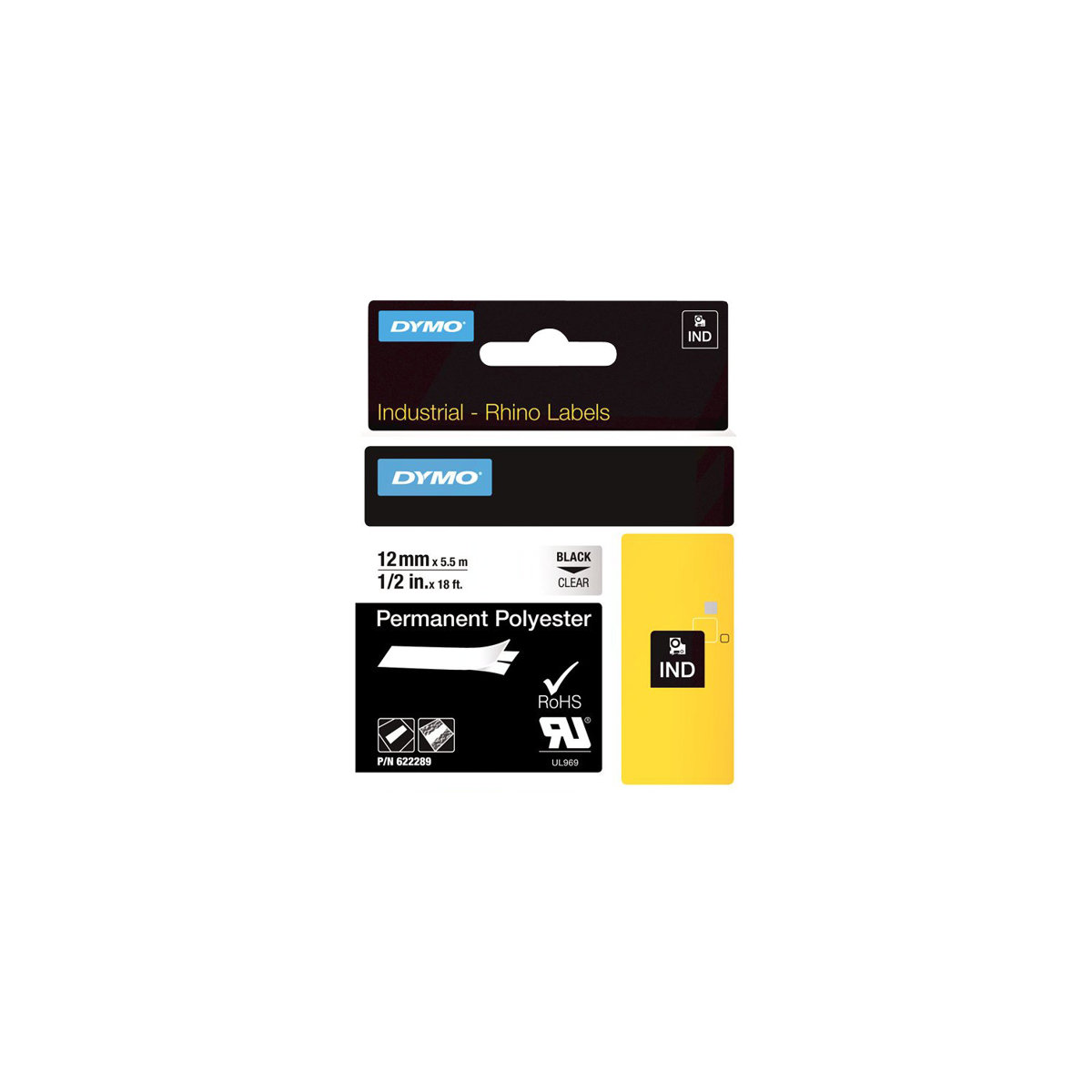 Dymo622289 Schriftband schwarz/transparent