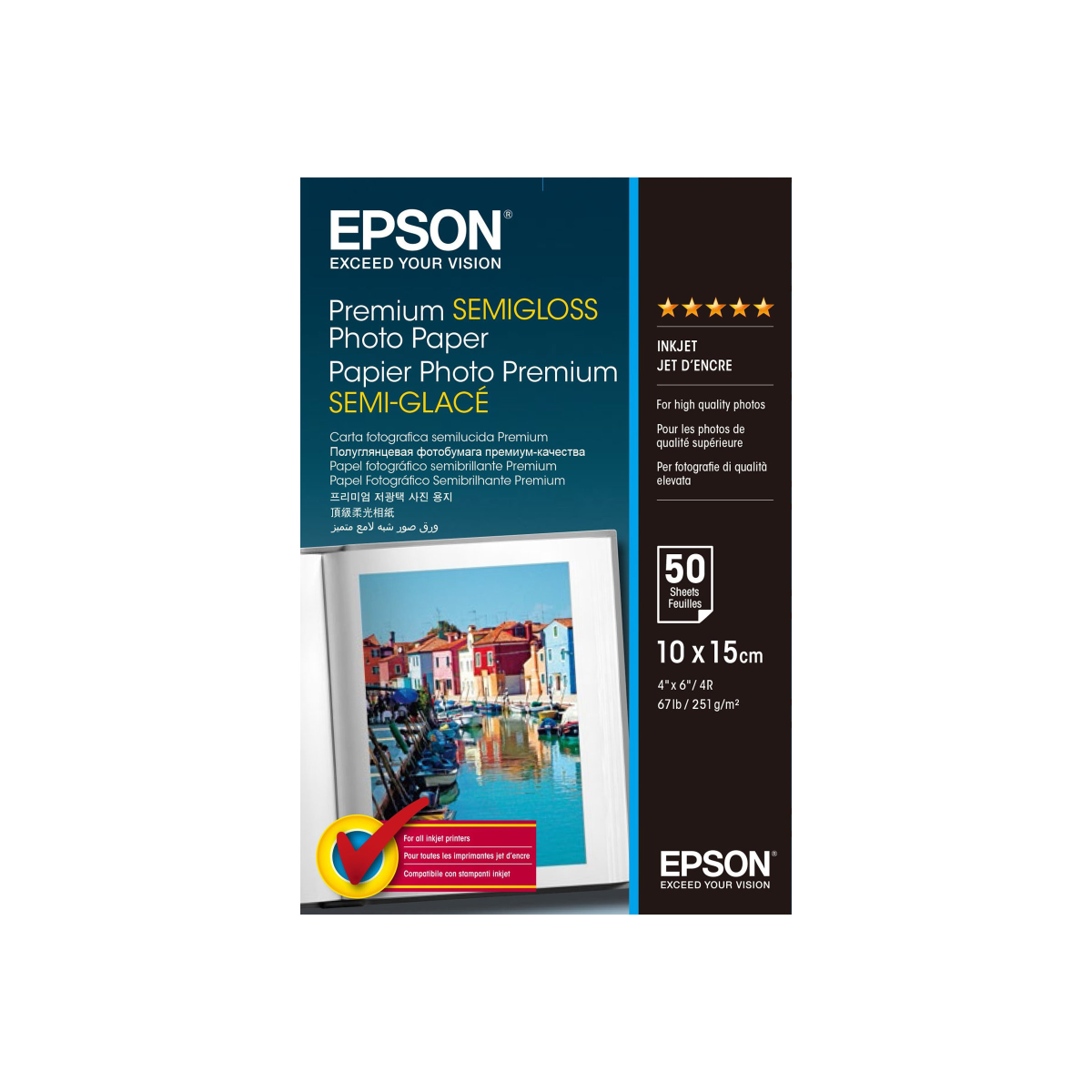 Epson Premium Semigloss Fotopapier 10x15 50Blatt