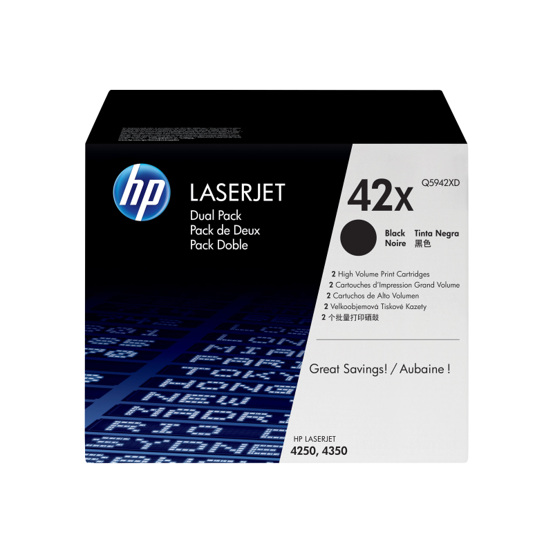 HP No.42XD Dual Pack Black Cartridge