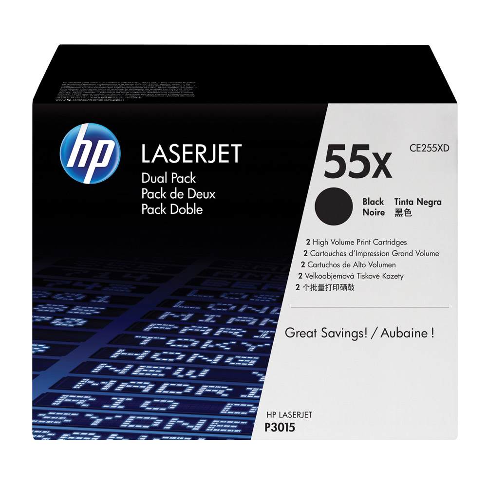 HP 55X XL Doppelpack Toner schwarz