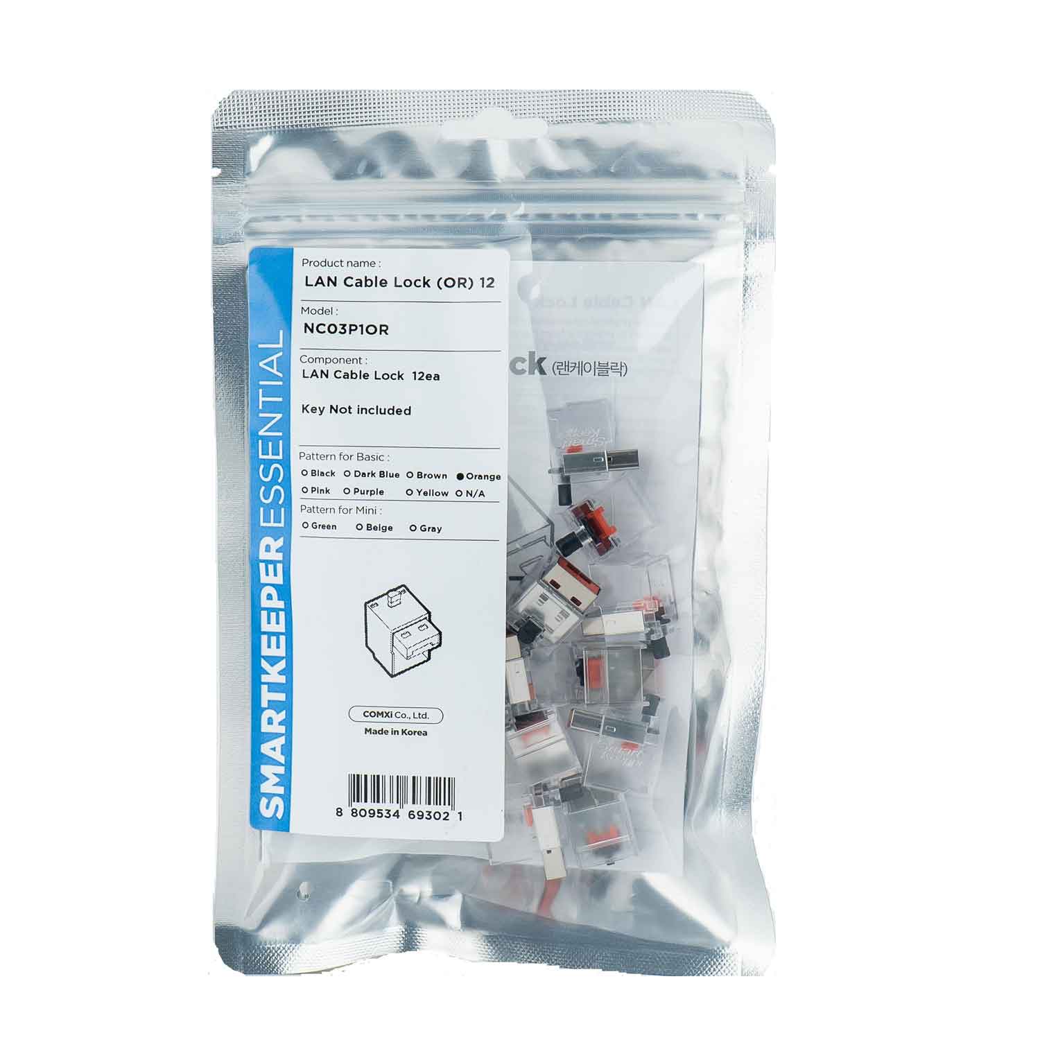 SmartKeeper NC03P1OR LAN Kabelschloss 12 Stück orange