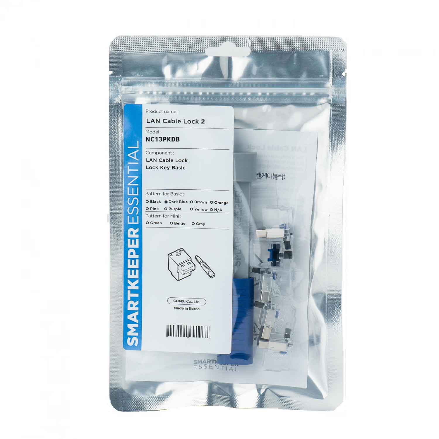 SmartKeeper NC13PKDB LAN Kabelschloss 2 5 Stück mit Schlüssel dunkelblau