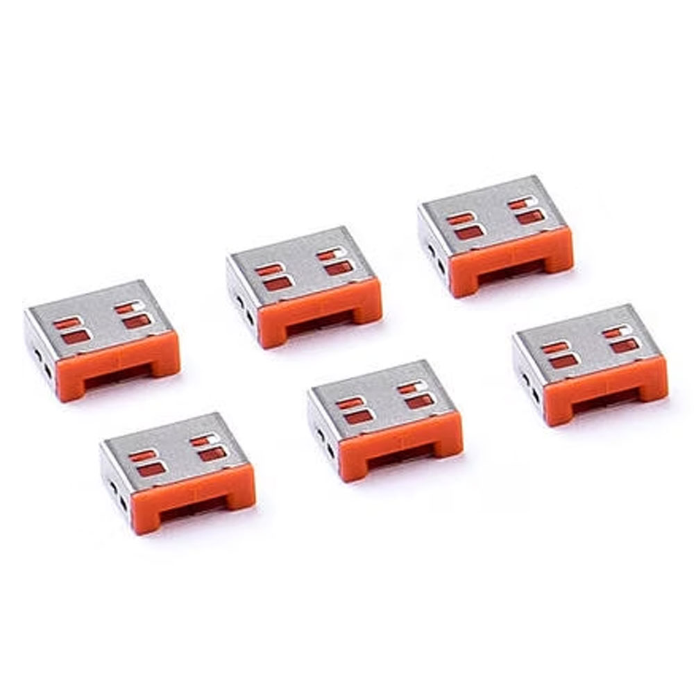 SmartKeeper UL03PKOR USB A-Port Blocker 6er Set mit Lock Key Basic orange