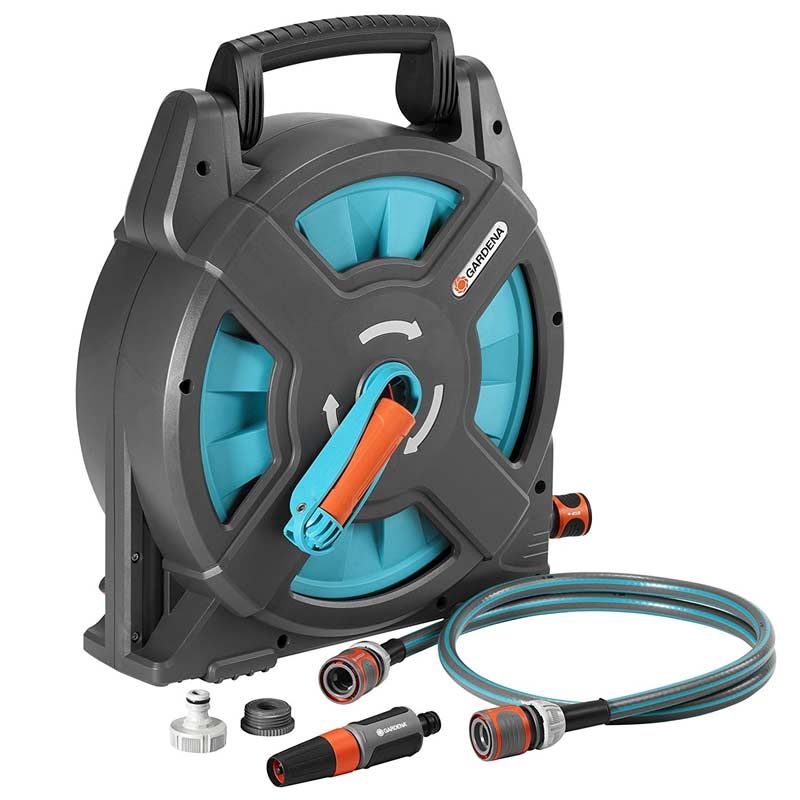 GARDENA 2662-20 Schlauchbox Classic 15 Set, kpl. mit 16,5 m Schlauch, Systemteilen und Spritze