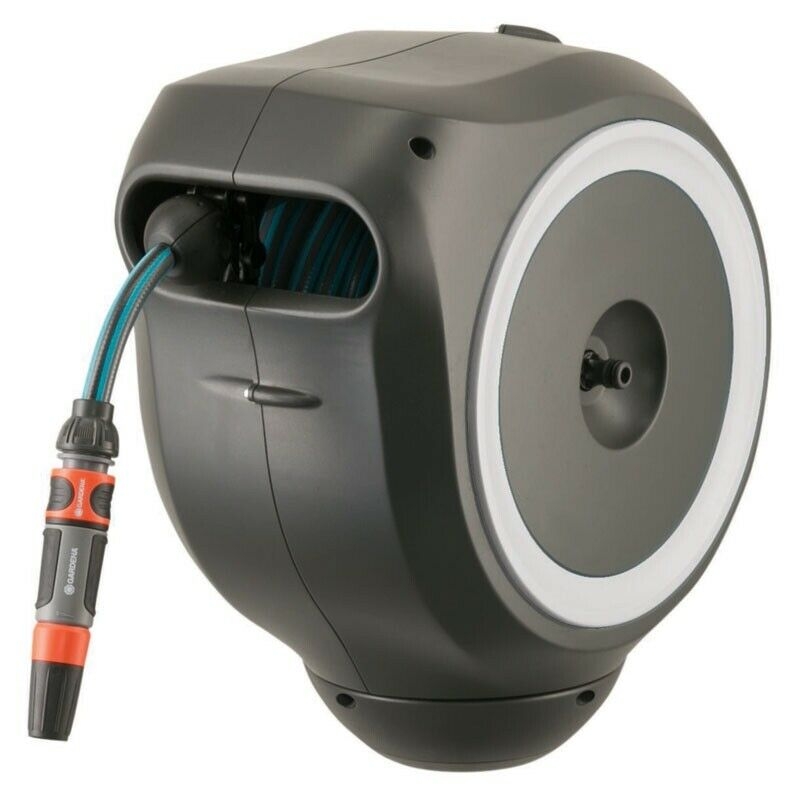 GARDENA 18602-20 Wand-Schlauchbox RollUp S (weiß) 15 m