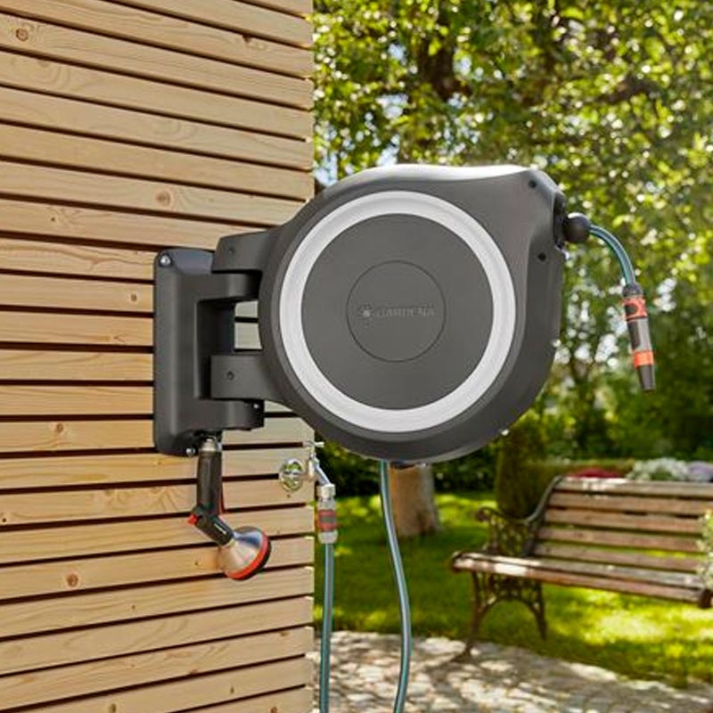 GARDENA 18622-20 Wand-Schlauchbox RollUp M/L (weiß) 25 m