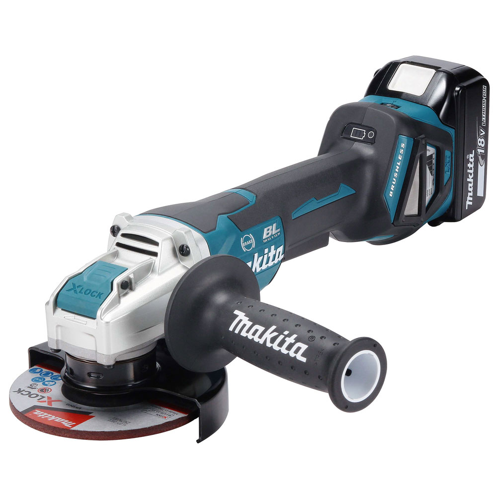 Makita DGA519RTJ Akku-Winkelschleifer 18V (mit 2 Akkus 5,0Ah, mit Ladegerät)