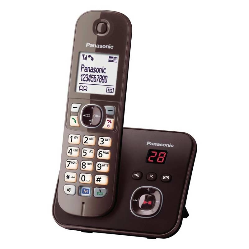 Panasonic KX-TG6821GA DECT-Telefon schnurlos mit Anrufbeantworter mocca-braun