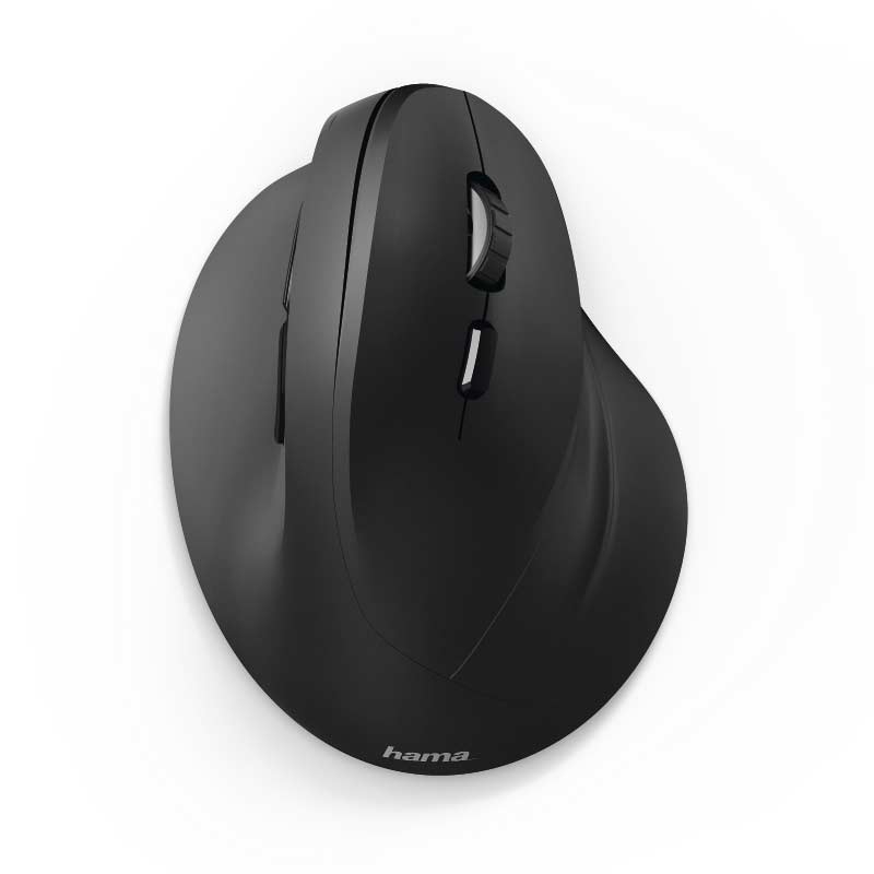 Hama Vertikale, ergonomische Funkmaus "EMW-500", 6 Tasten, Schwarz
