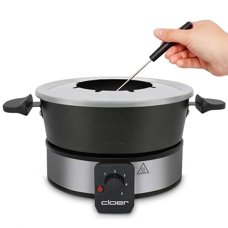 Cloer 6679 Fondue-Set (Aluminium Topf, 8 Gabeln)
