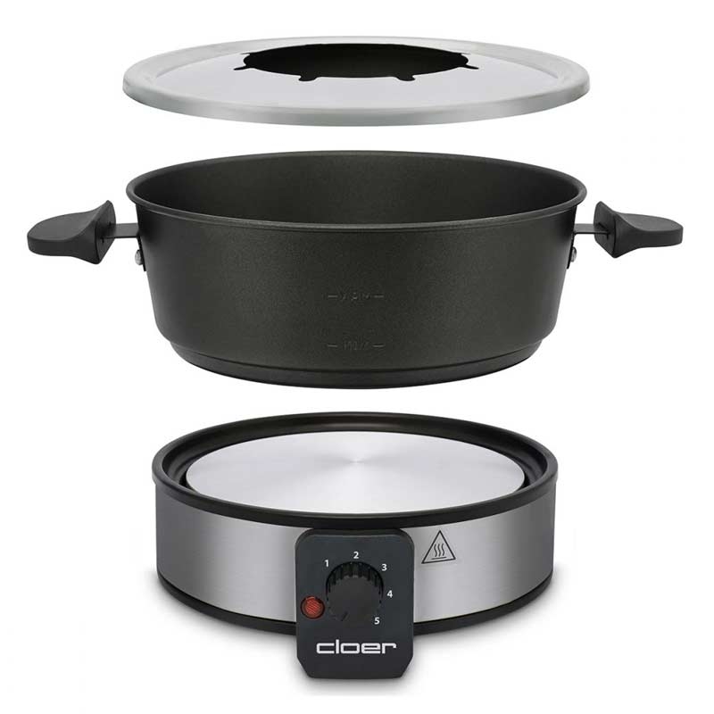 Cloer 6679 Fondue-Set (Aluminium Topf, 8 Gabeln)