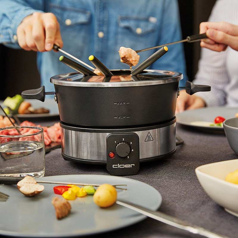 Cloer 6679 Fondue-Set (Aluminium Topf, 8 Gabeln)