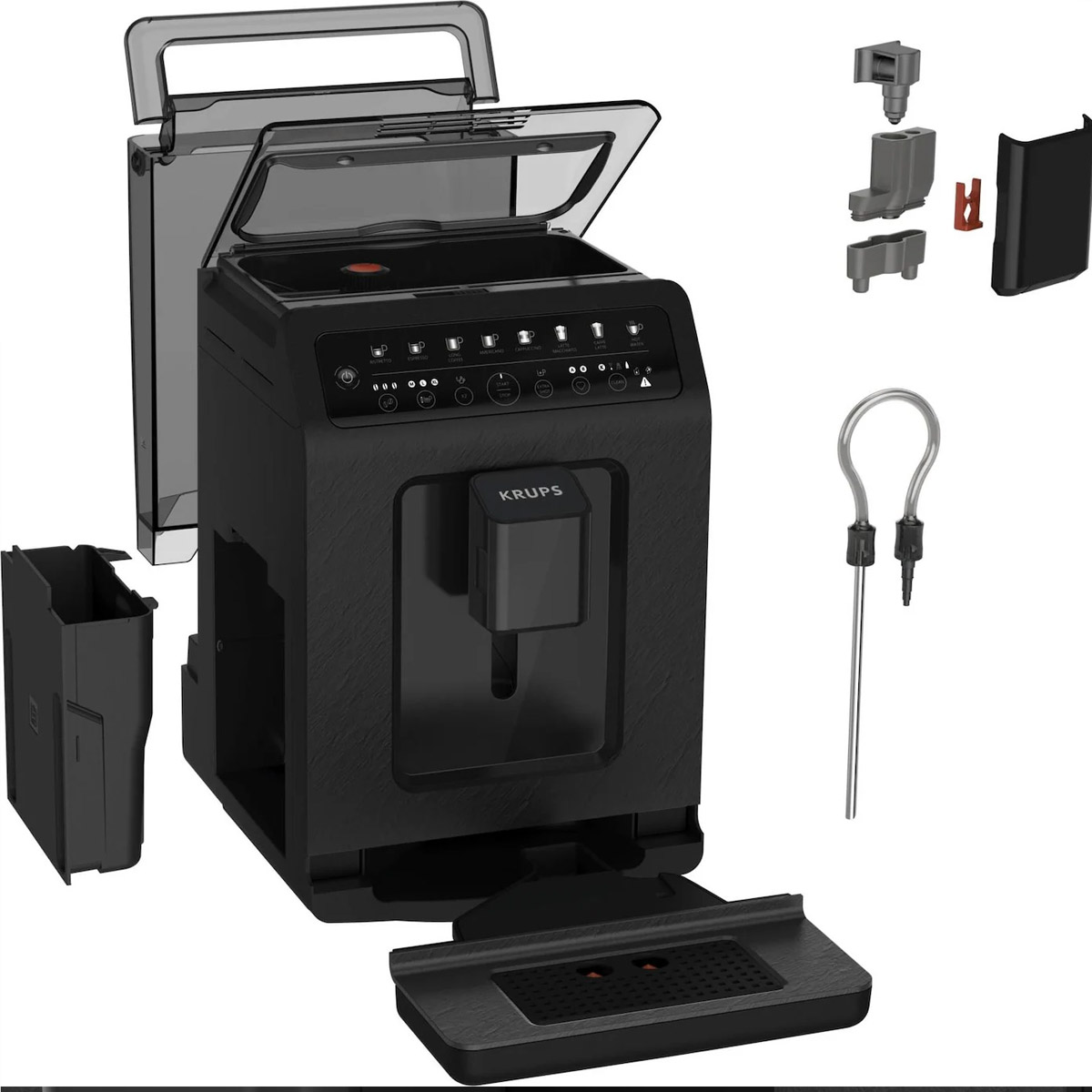 Krups Evidence EA897B10 Eco-Design Automatische Kaffeemaschine mit Cappuccinator