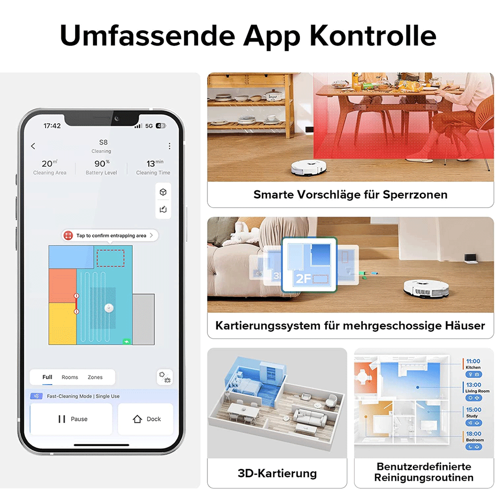 Roborock S8 Saug- & Wischroboter weiß