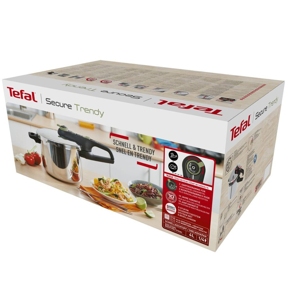 Tefal Secure Trendy 8L Schnellkochtopf mit Korb