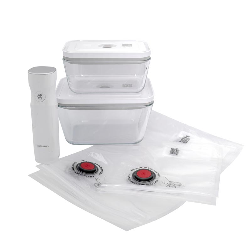 Zwilling Vakuum Starterset M/L / 7-tlg Borosilikatglas weiß Premium EU