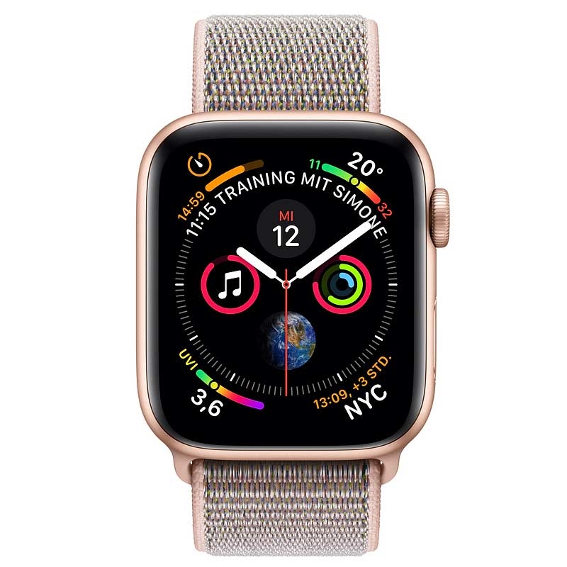 Apple Watch Series 4 GPS + LTE 40mm sandrosa Armband gold