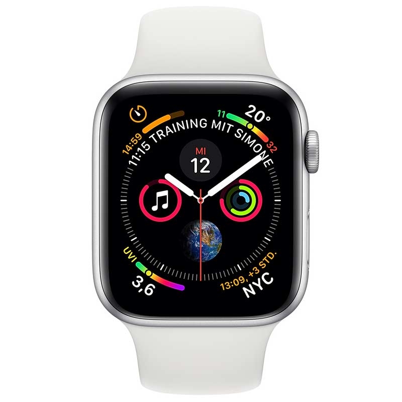 Apple Watch Series 4 GPS 44mm silber Sportarmband weiß (2.Wahl)
