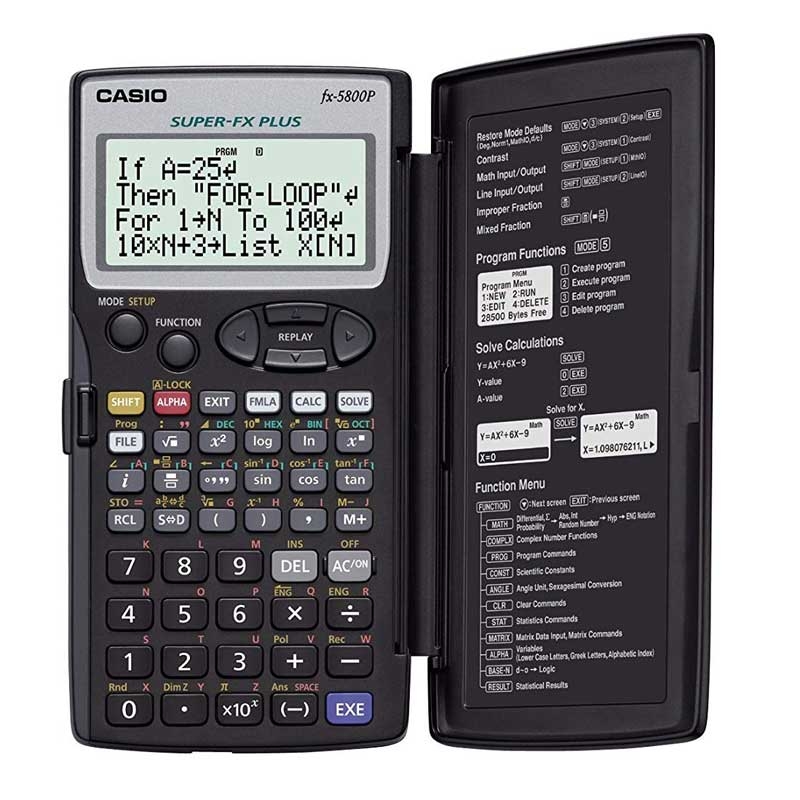 Casio FX-5800P Wissenschaftlicher Taschenrechner 664 Funktionen - schwarz