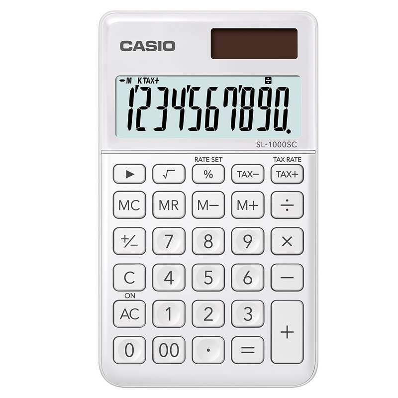 Casio SL-1000SC-WE stylischer Taschenrechner weiß