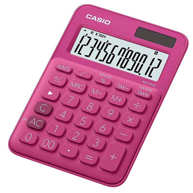 Casio MS-20UC-RD Einfacher Taschenrechner rosa