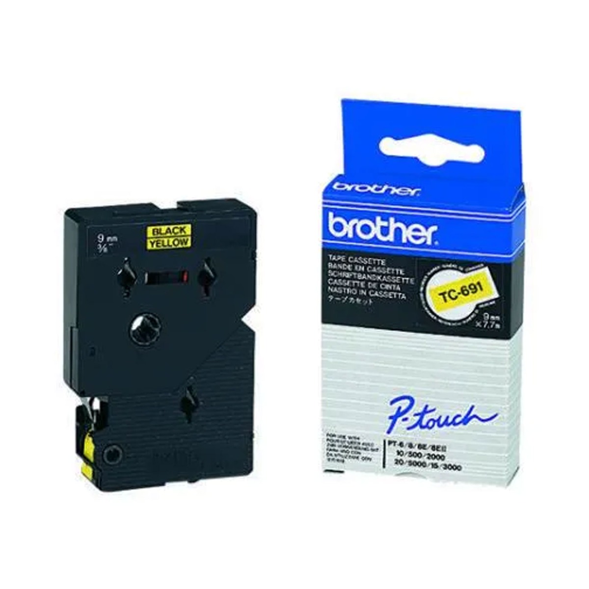 Brother TC-691 P-touch schwarz auf gelb 9mm
